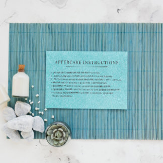 Cartão De Visita Instruções para cuidados pós-tratamento com as pes