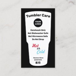 Cartão De Visita Instruções para o Tumbler Care Adicionar logotipo