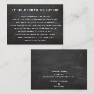 Cartão De Visita Instruções personalizáveis de tatuagem depois do t