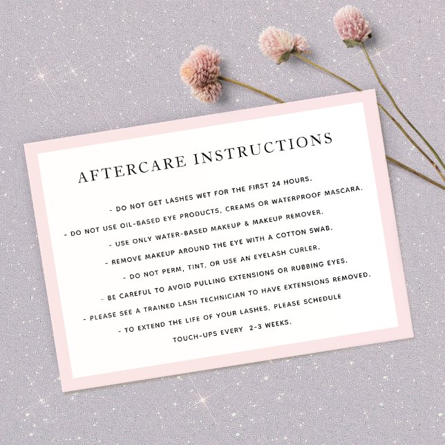 Cartão De Visita Instruções Pink AfterCare (Criador carregado)