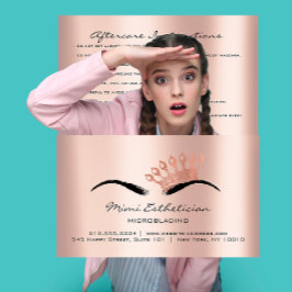 Cartão De Visita Instruções pós-tratamento Brotaram Princesa Microb
