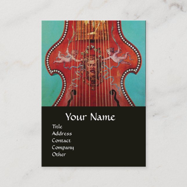Cartão De Visita INSTRUMENTOS MUSICAIS ANTIGOS, LIRA DA GAMBA Music (Frente)