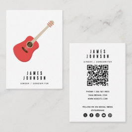 Cartão De Visita Instrumentos Musicais Música Guitarra Cantor Músic
