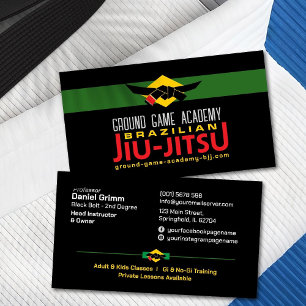 Cartão De Visita Instrutor da Academia Jiu-Jitsu
