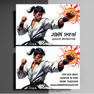 Cartão De Visita Instrutor de Artes Marciais Karate Taekwondo Judo