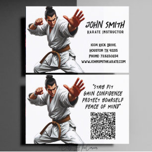 Cartão De Visita Instrutor de Artes Marciais Karate Taekwondo Judo