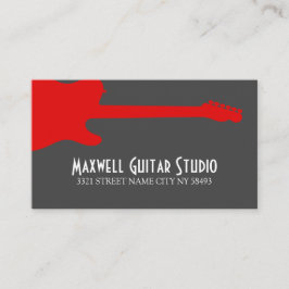 Cartão De Visita Instrutor de Aulas de Guitarra Estúdio de Música