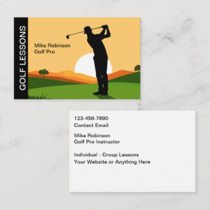 Cartão De Visita Instrutor de Aulas de Lições de Golfe