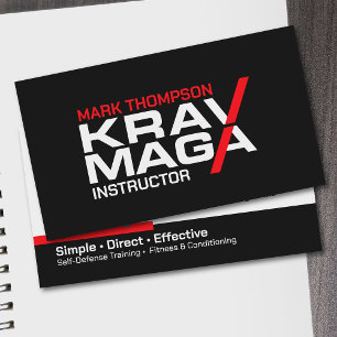 Cartão De Visita Instrutor de autodefesa Krav Maga