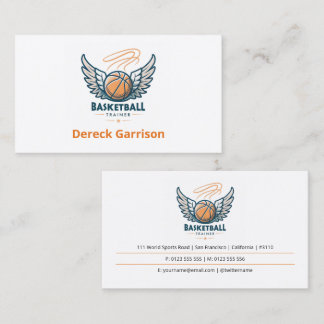 Cartão De Visita Instrutor de Basquetebol | Treinador | Técnico