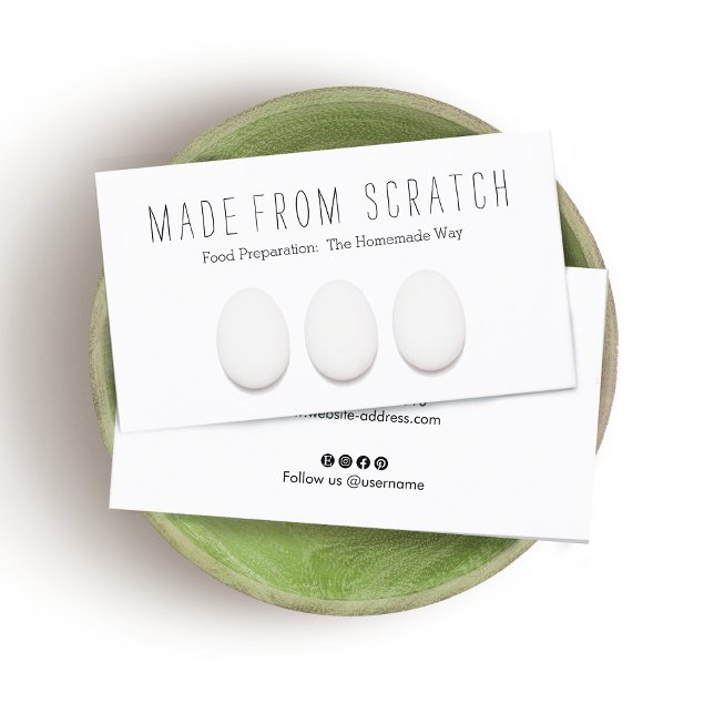 Cartão De Visita Instrutor de Cozinhar de Ovos de Frango e Catering (Criador carregado)
