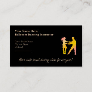 Cartão De Visita Instrutor de dança de salão Cava Rosa