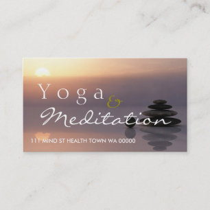 Cartão De Visita Instrutor de Equilíbrio de Meditação de YOGA Saúde