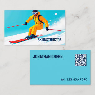 Cartão De Visita Instrutor de Esqui QR