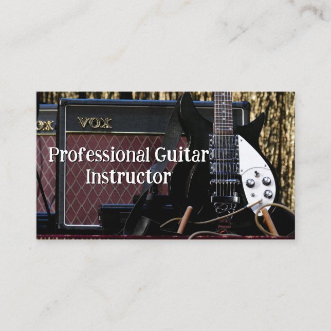 Cartão De Visita Instrutor de Guitarra Profissional (Frente)