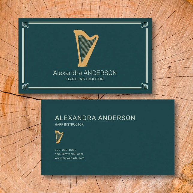 Cartão De Visita Instrutor de Harpa (Harp Instructor Business Card)