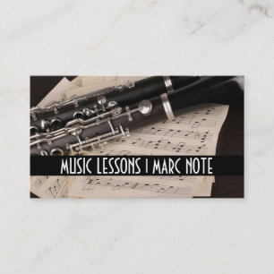 Cartão De Visita Instrutor de Instrumentos Musicais de Lições de