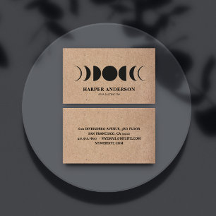 Cartão De Visita Instrutor de Ioga Moderno de Lua Completa