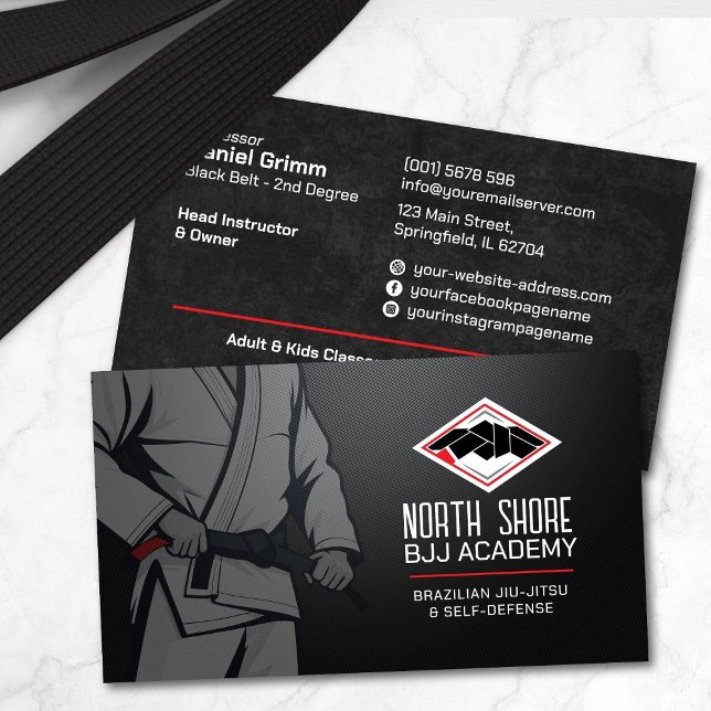 Cartão De Visita Instrutor de Jiu-Jitsu Brasileiro (Criador carregado)