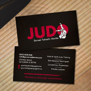 Cartão De Visita Instrutor de Judô - Kanji e Judoka 