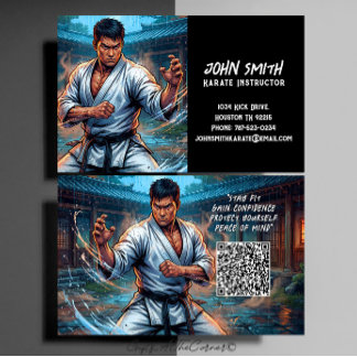 Cartão De Visita Instrutor de Karate Taekwondo Judô Artes Marciais