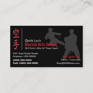 Cartão De Visita Instrutor de Karate, Taekwondo, Kung Fu