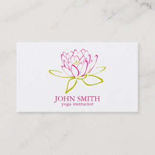 Cartão De Visita Instrutor de Lotus Yoga minimalista moderno