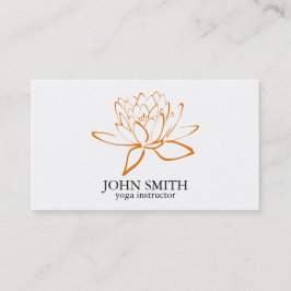Cartão De Visita Instrutor de Lotus Yoga minimalista moderno