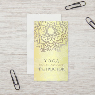 Cartão De Visita Instrutor de Meditação Elegante YOGA Mandala Flora