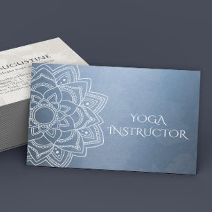 Cartão De Visita Instrutor de Meditação Elegante YOGA Mandala Flora