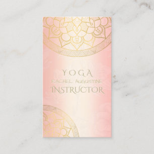 Cartão De Visita Instrutor de Meditação YOGA Chic Rosa Dourado Mand