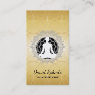 Cartão De Visita Instrutor de Meditação Yoga Lotus Mandala