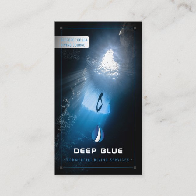 Cartão De Visita Instrutor de mergulho | Frogman | Esportes De Scub (Frente)