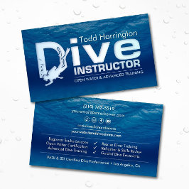 Cartão De Visita Instrutor de mergulho - Treinador de scuba 