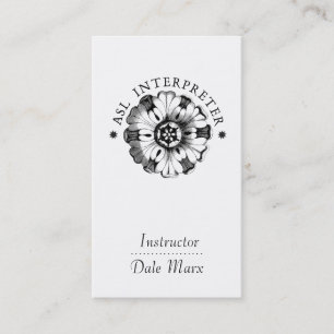 Cartão De Visita Instrutor de Motif de Língua de Sinais Americana
