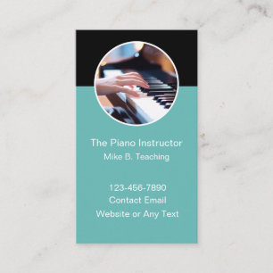 Cartão De Visita Instrutor de Piano e Músico Moderno