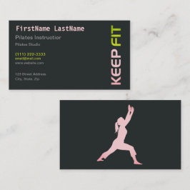Cartão De Visita Instrutor de pilates de malhação em branco