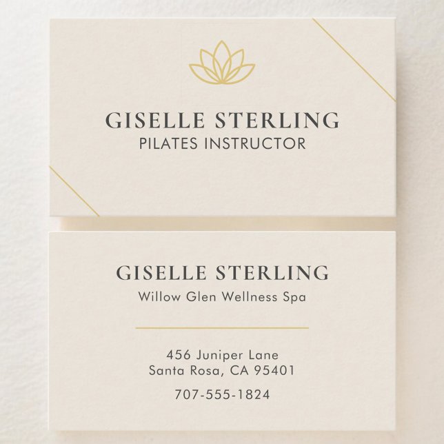 Cartão De Visita Instrutor de Pilates Lotus (Criador carregado)
