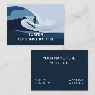 Cartão De Visita Instrutor de Surf da Praia de Surf