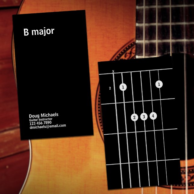Cartão De Visita Instrutor de Violão B Major (Criador carregado)