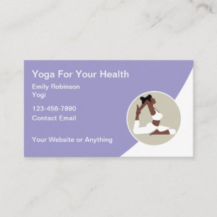 Cartão De Visita Instrutor de Yoga Afro-Americano 