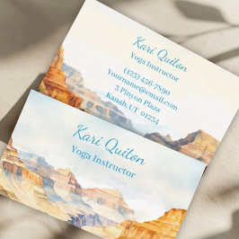 Cartão De Visita Instrutor de Yoga Canyon Watercolor