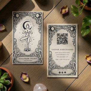 Cartão De Visita Instrutor de Yoga Celestial Lotus