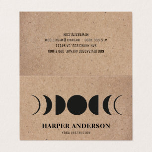 Cartão De Visita Instrutor de Yoga de lua cheia moderna profissiona