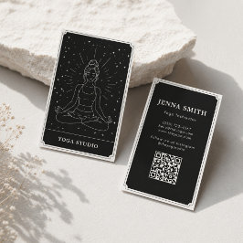 Cartão De Visita Instrutor de Yoga de Meditação Celestial Mística