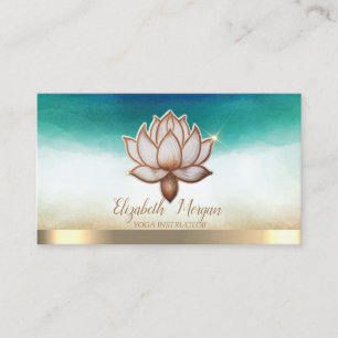 Cartão De Visita Instrutor de Yoga Elegante Lótus Marrom