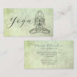 Cartão De Visita Instrutor de Yoga Minimalista Pose do Lótus