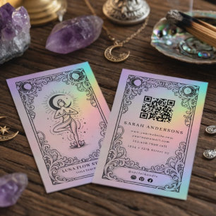 Cartão De Visita Instrutor de Yoga Místico Celestial Vintage
