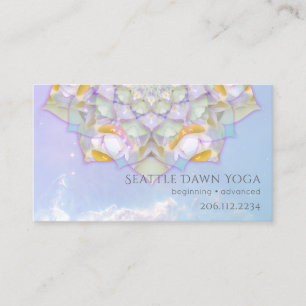 Cartão De Visita Instrutor de Yoga Moderno do Mandala do Lótus Bran