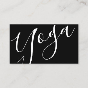 Cartão De Visita Instrutor de Yoga Preto Moderno Profissional